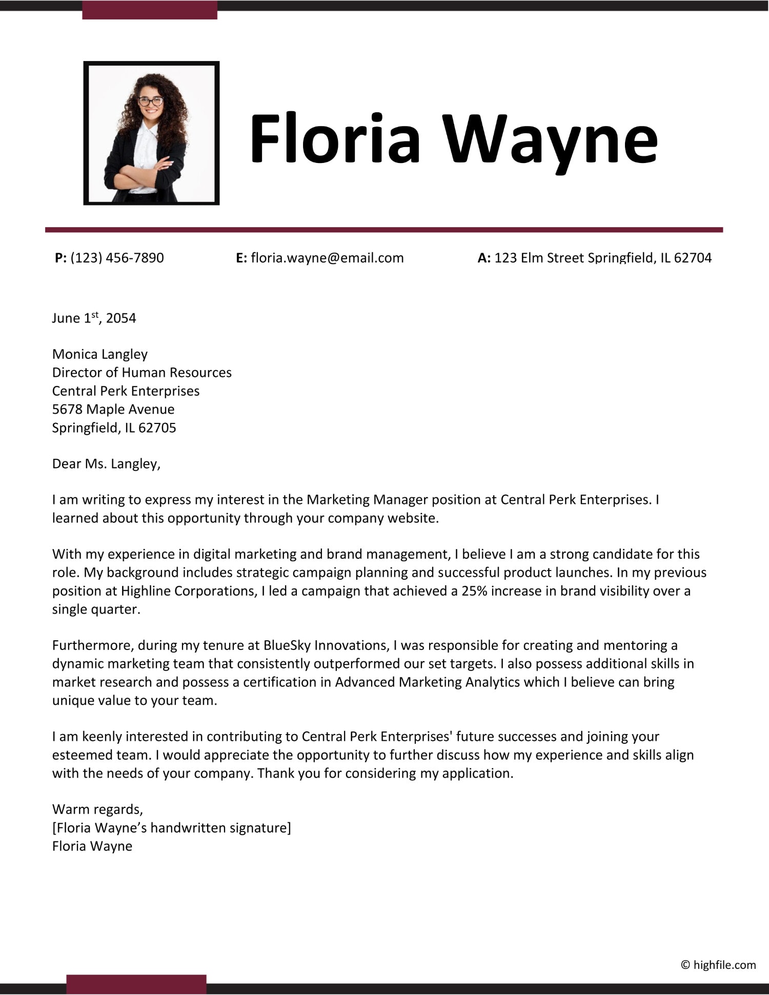 Basic Cover Letter Outline Word Google Docs Highfile