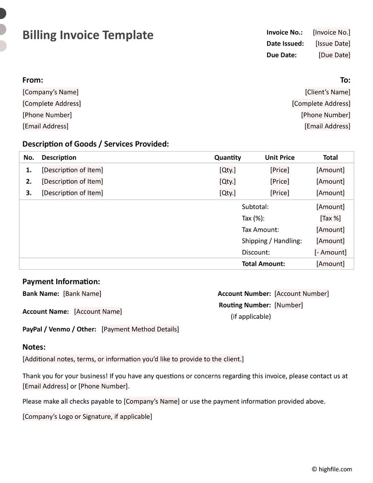 How to Write an Invoice: 10 Steps (with Templates) - Highfile