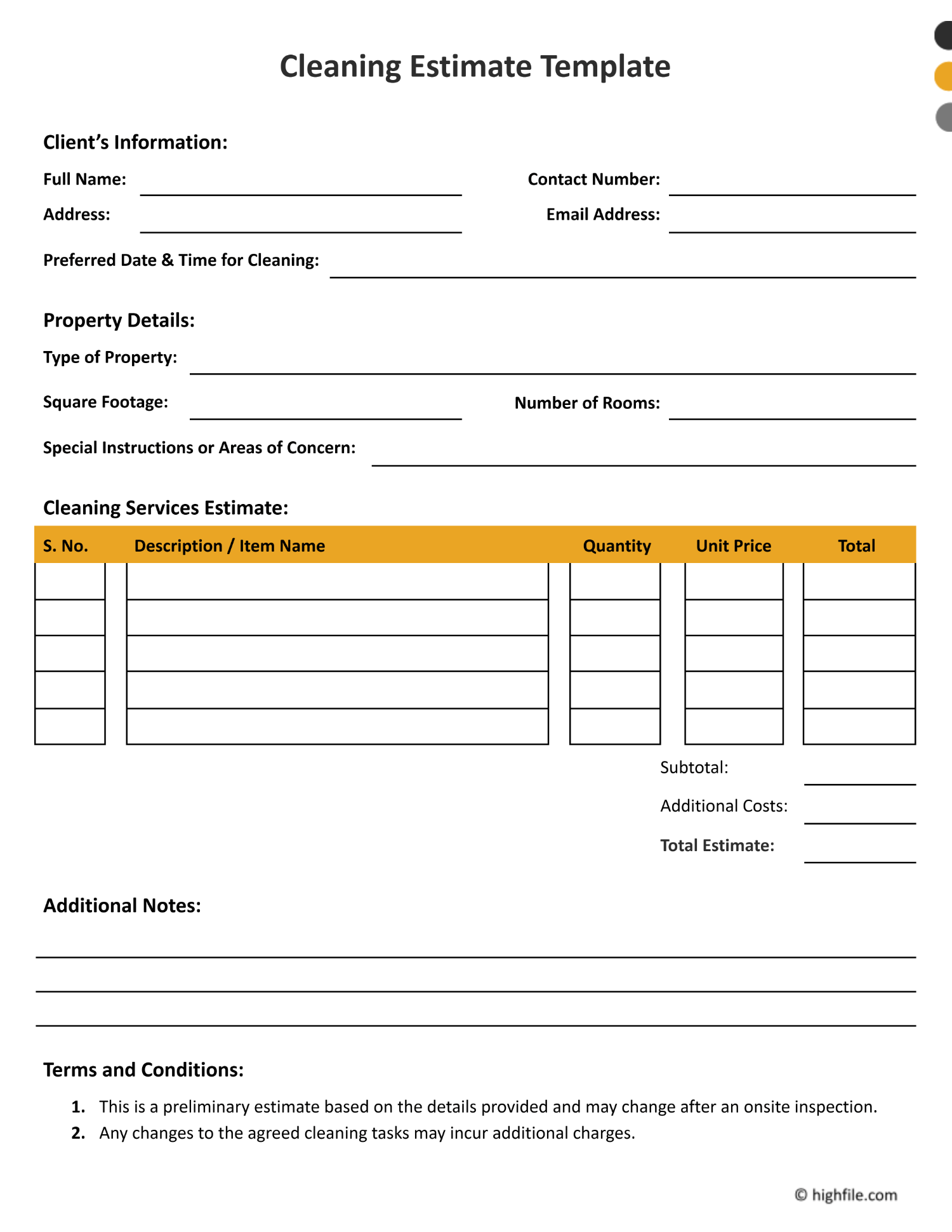 Cleaning Estimate Template Word Google Docs Highfile Cleaning Estimate Template Word Google Docs Highfile