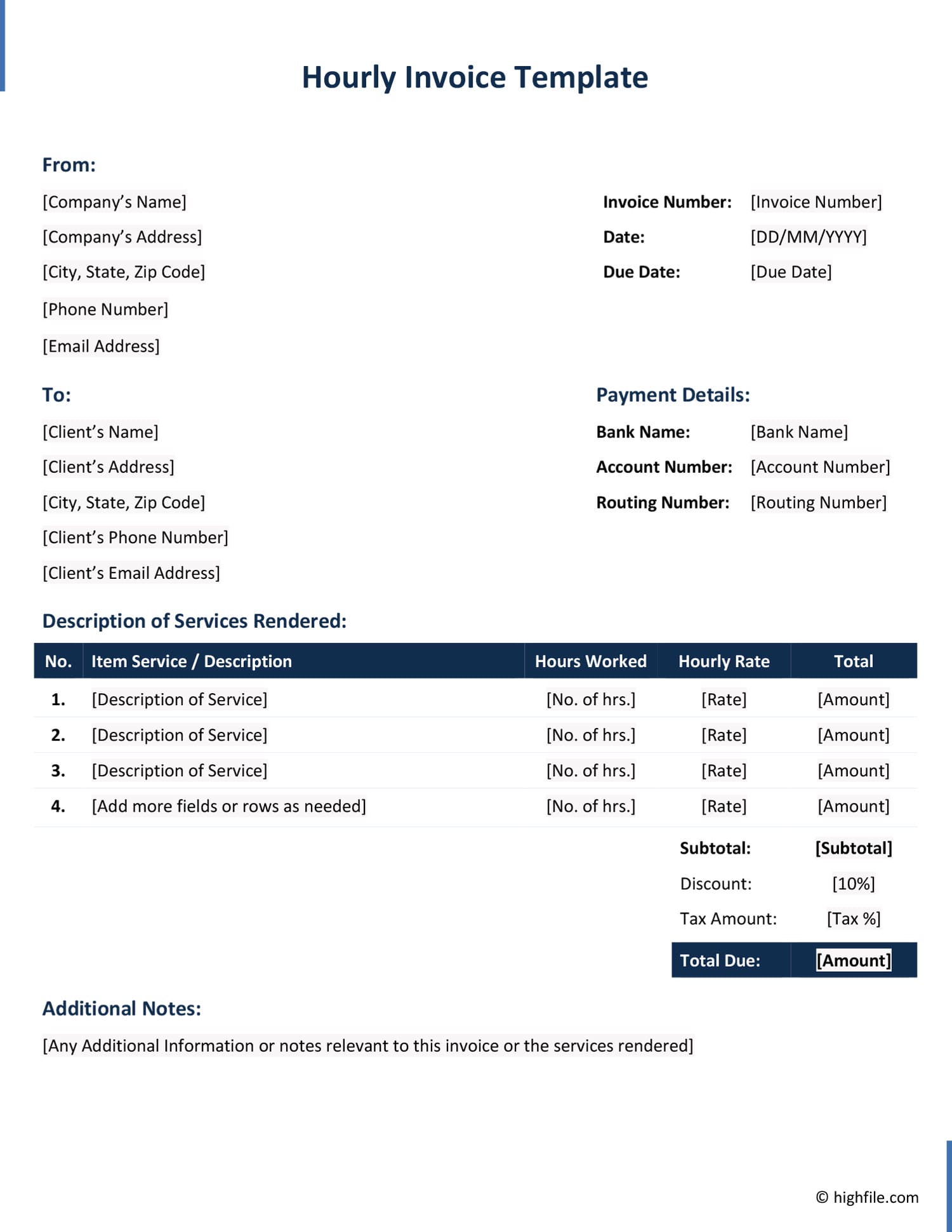 Hourly Invoice Template Word Google Docs Highfile Hourly Invoice Template Word Google Docs Highfile