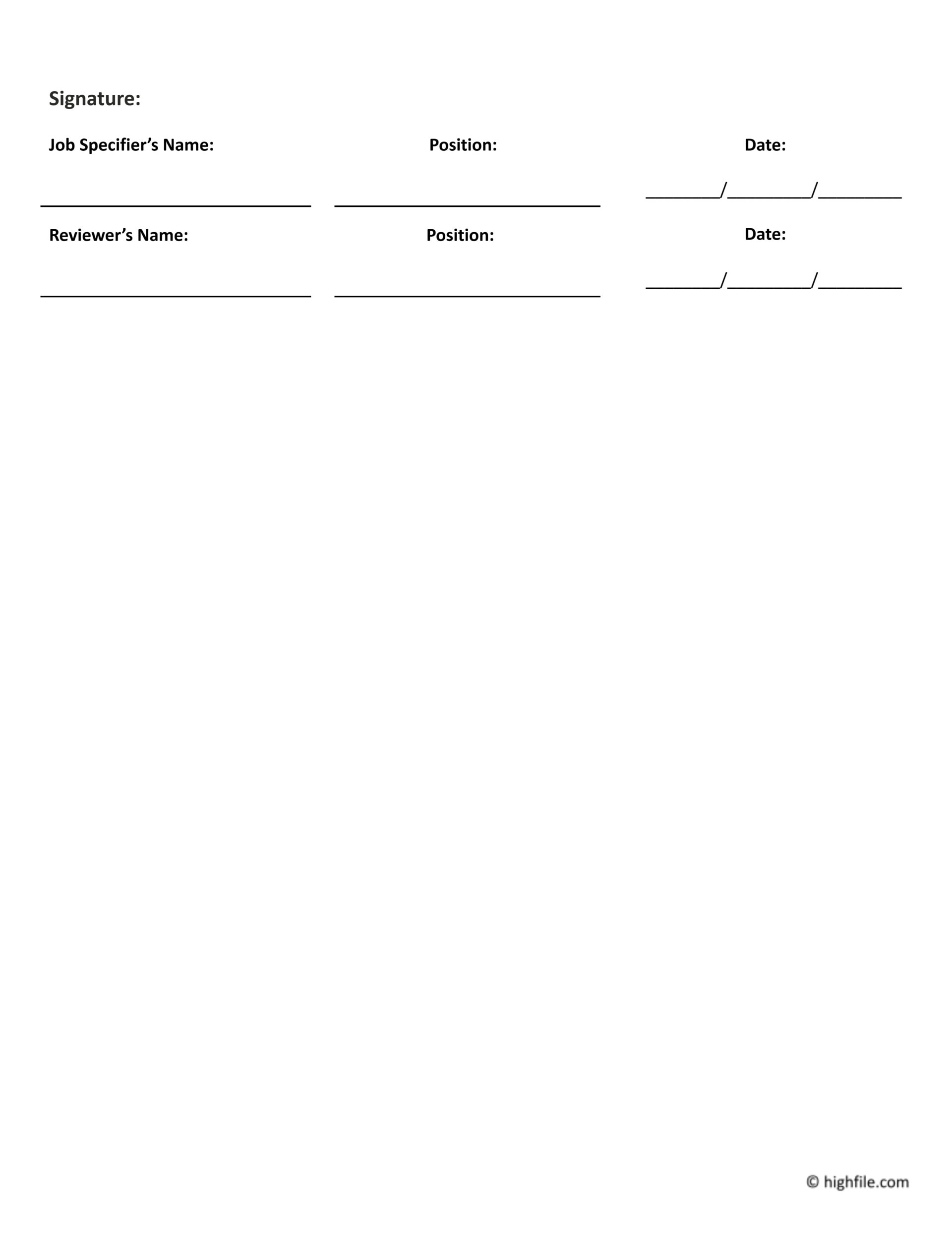 Job Specification Template Word Google Docs Highfile Job Specification Template Word Google Docs Highfile