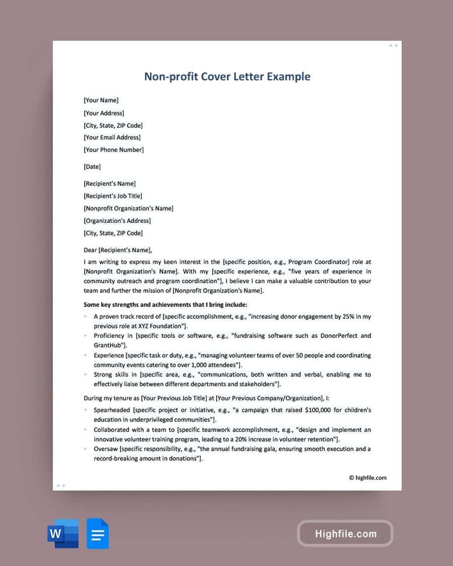 Non profit Cover Letter Example Word Google Docs Highfile non-profit-cover-letter-example-word-google-docs-highfile