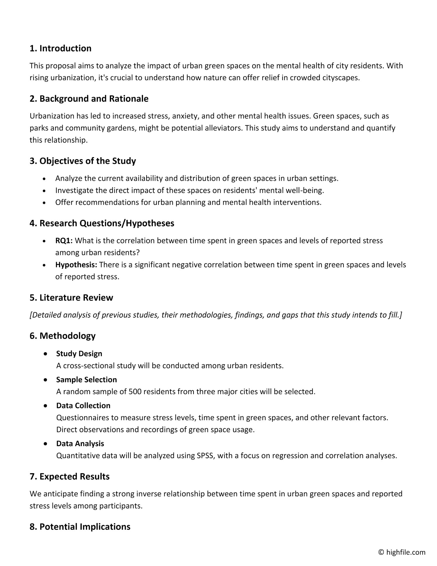 Research Proposal Template Word Google Docs Highfile
