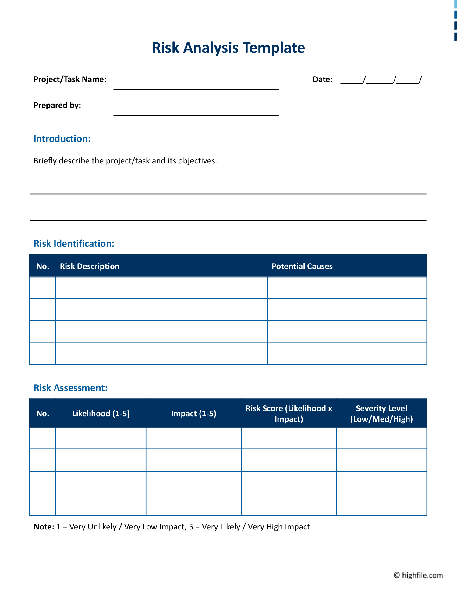 Risk Analysis Template Word Google Docs Highfile Risk Analysis Template Word Google Docs Highfile