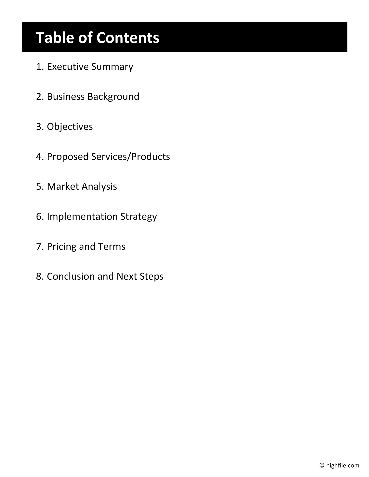 Small Business Proposal Template Word Google Docs Highfile