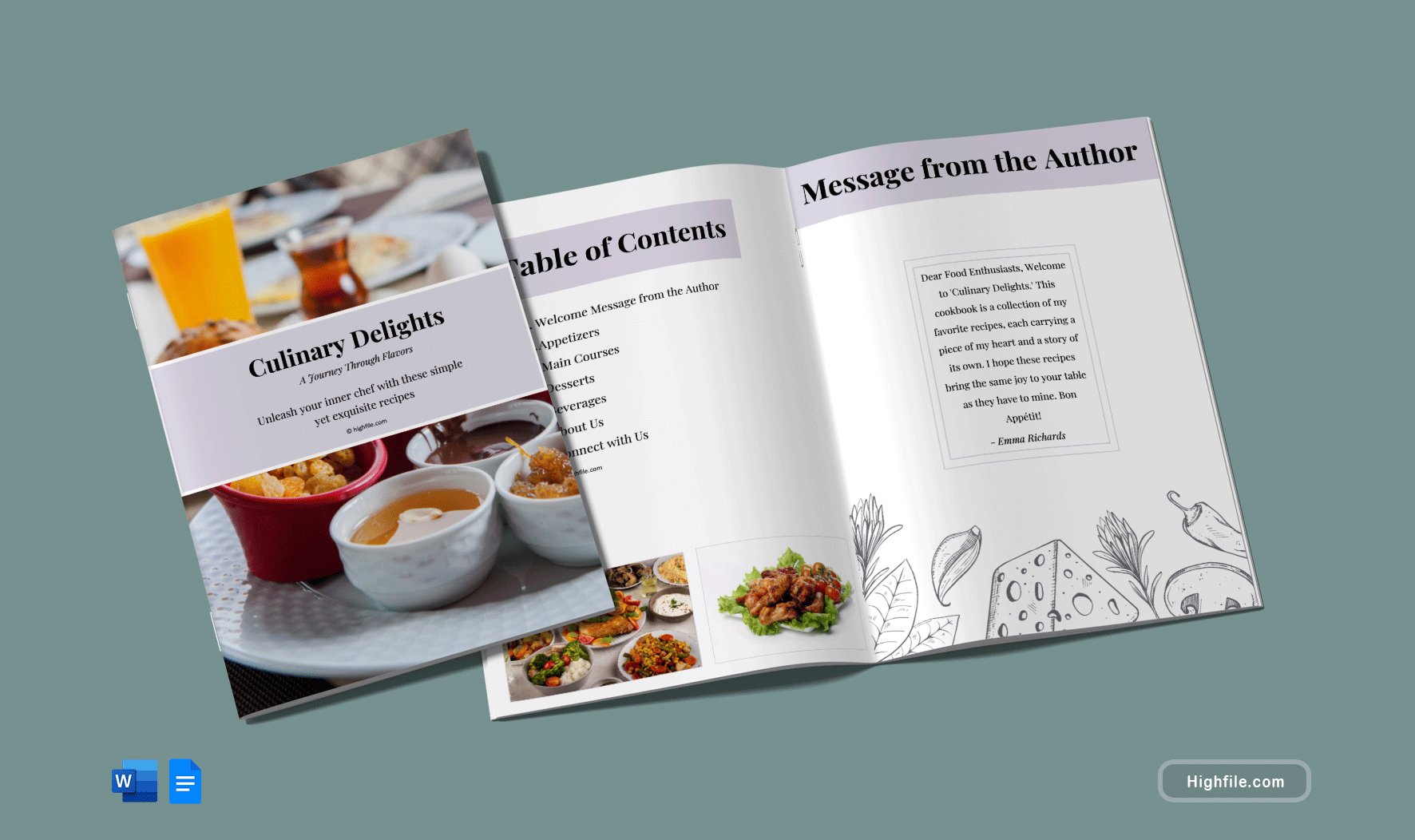 Free Customizable Cookbook Templates – Highfile