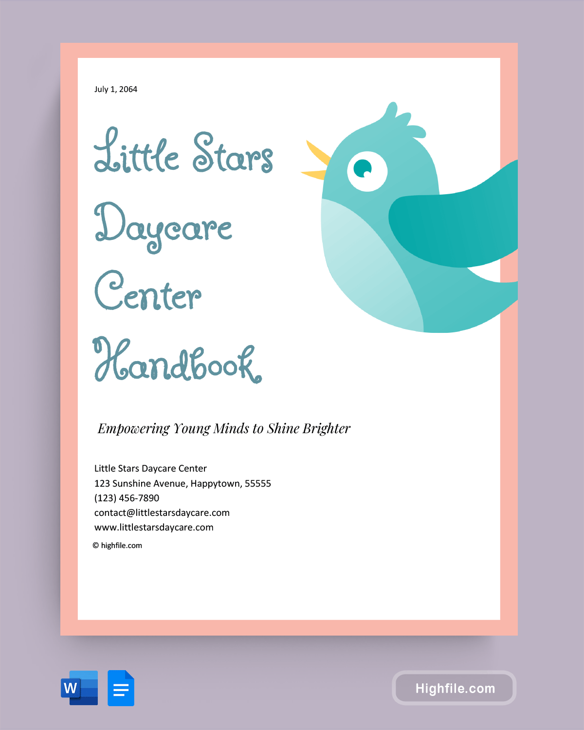 Student Handbook Template Word Google Docs Highfile Student Handbook Template Word Google Docs Highfile