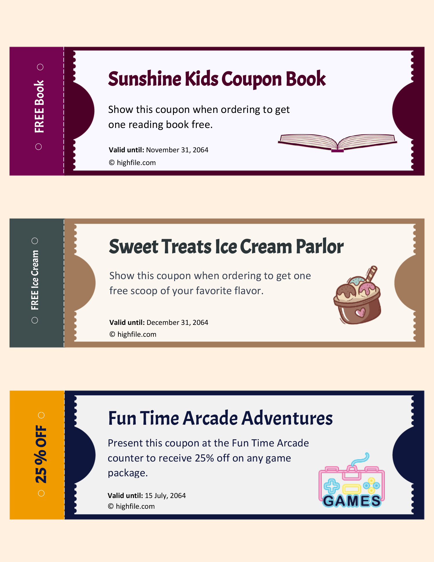 Kids Coupon Book Template - Word | Google Docs - Highfile kids-coupon-book-template-word-google-docs-highfile