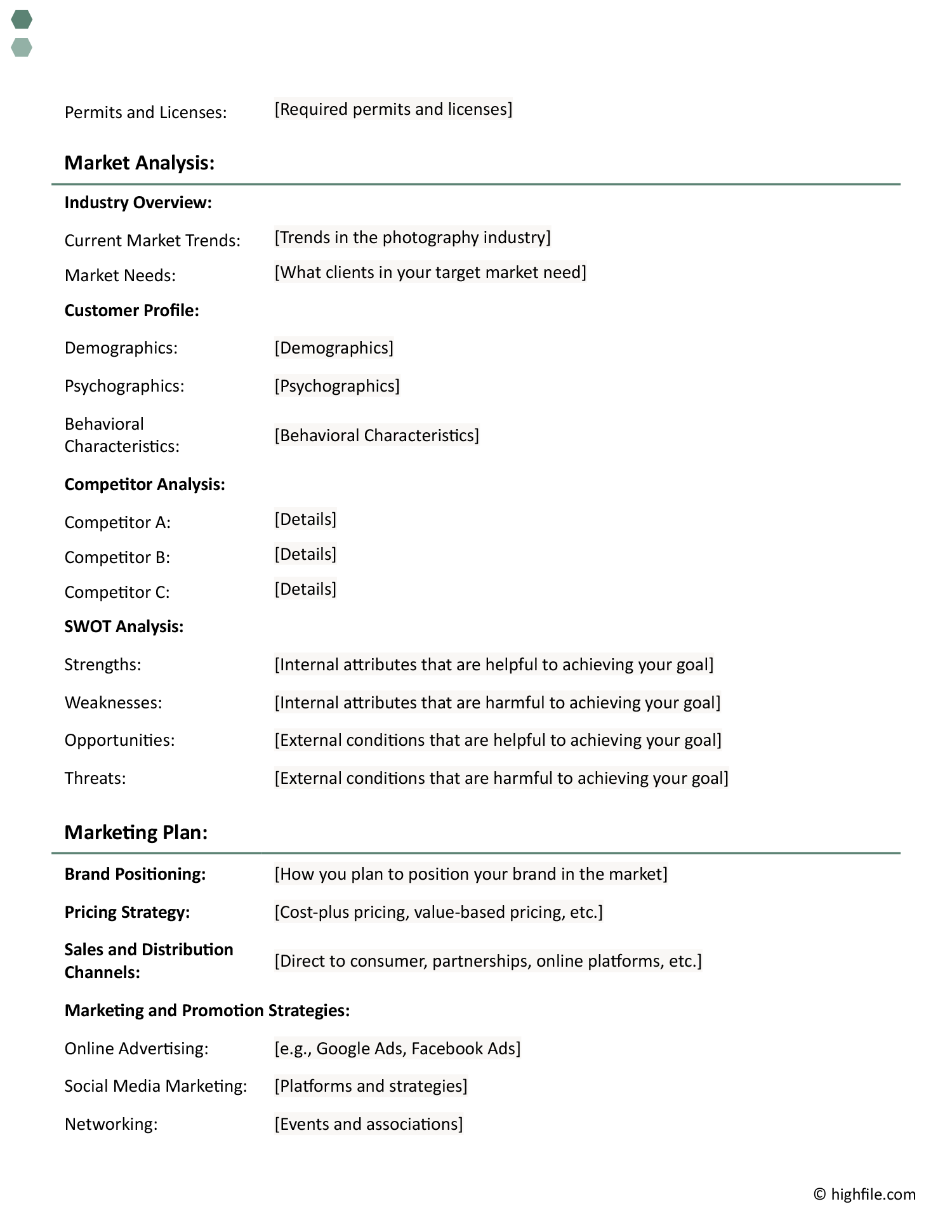 Photography Business Plan Template Word Google Docs Highfile Photography Business Plan Template Word Google Docs Highfile