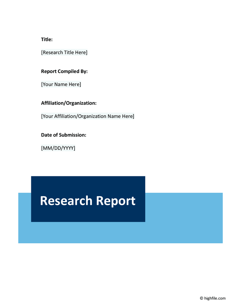 Free Customizable Report templates - Highfile