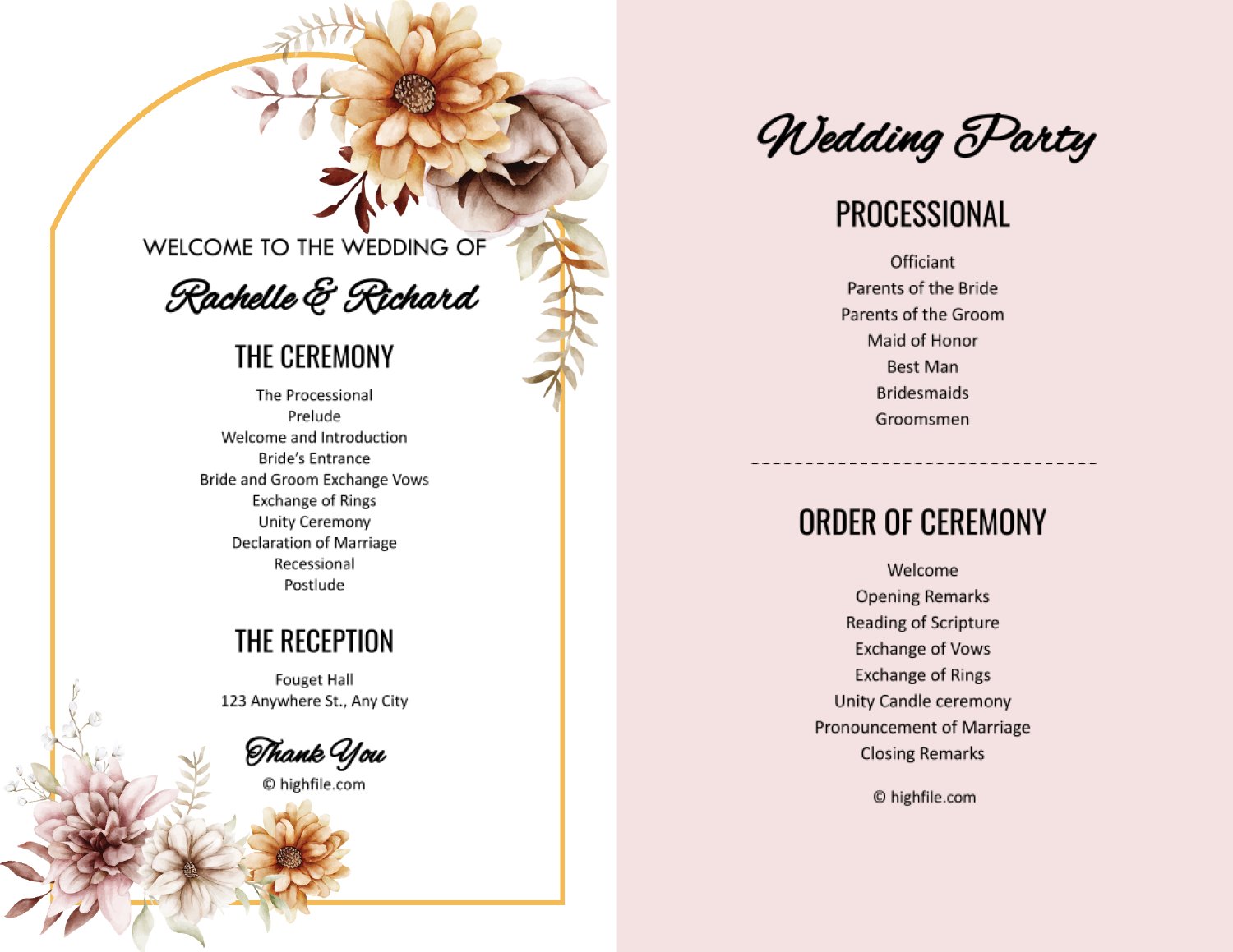 Wedding Program Template Word Google Docs Highfile Wedding Program Template Word Google Docs Highfile