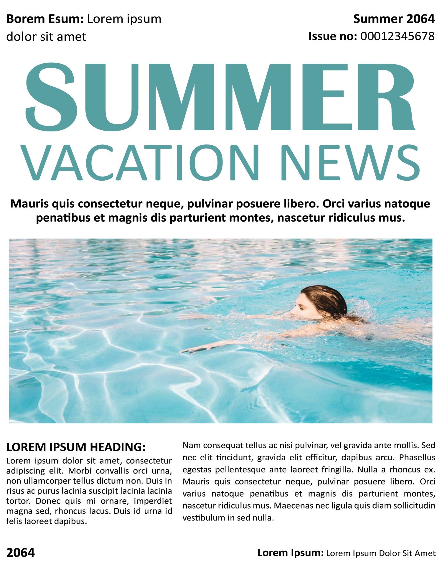 Editable Summer Vacation Newspaper Template - Highfile