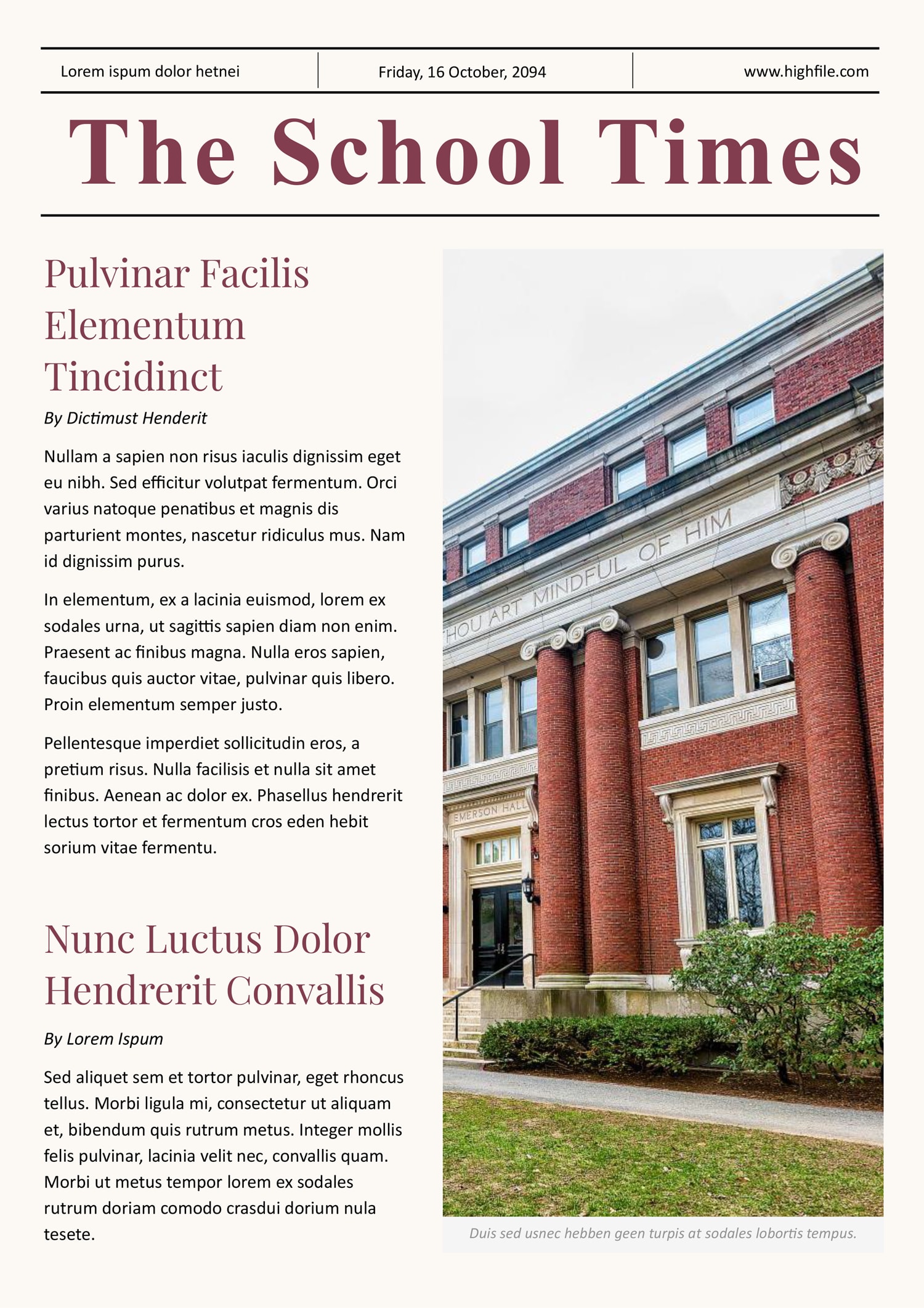 Newspaper Article Template for Students - Word | Google Docs - Highfile