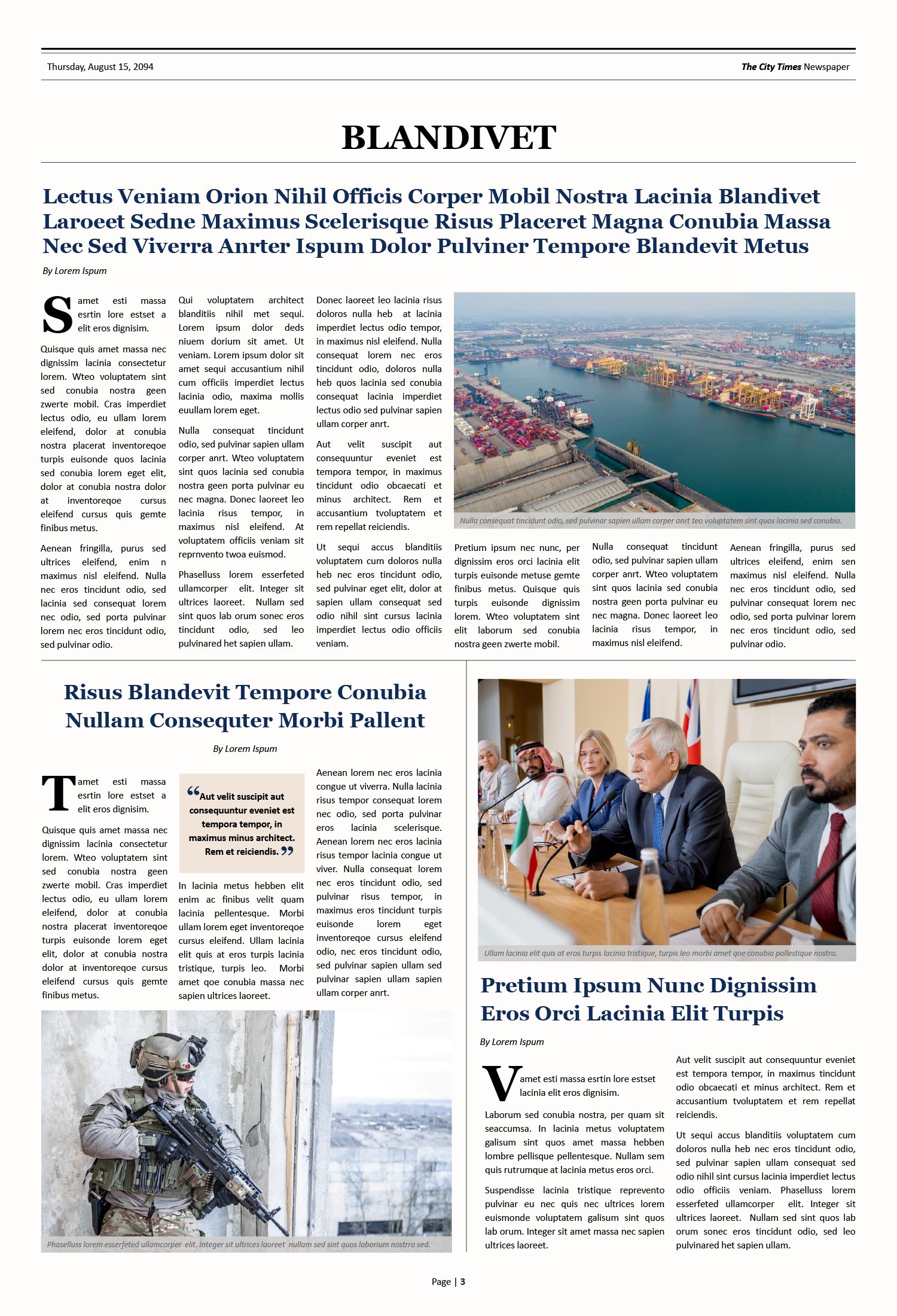 Classic Broadsheet Newspaper Layout Template - PowerPoint | Google ...