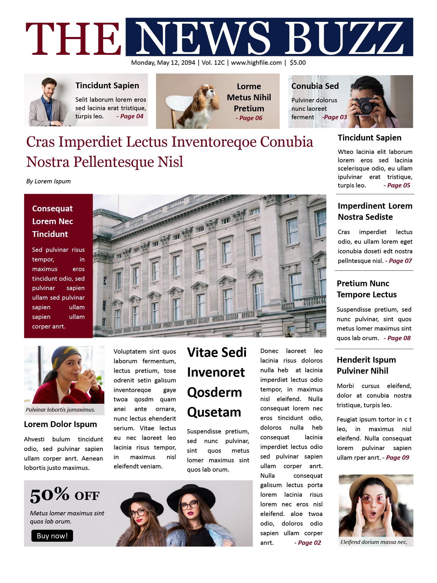 A3 Newspaper Layout Template - PowerPoint | Google Slides - Highfile