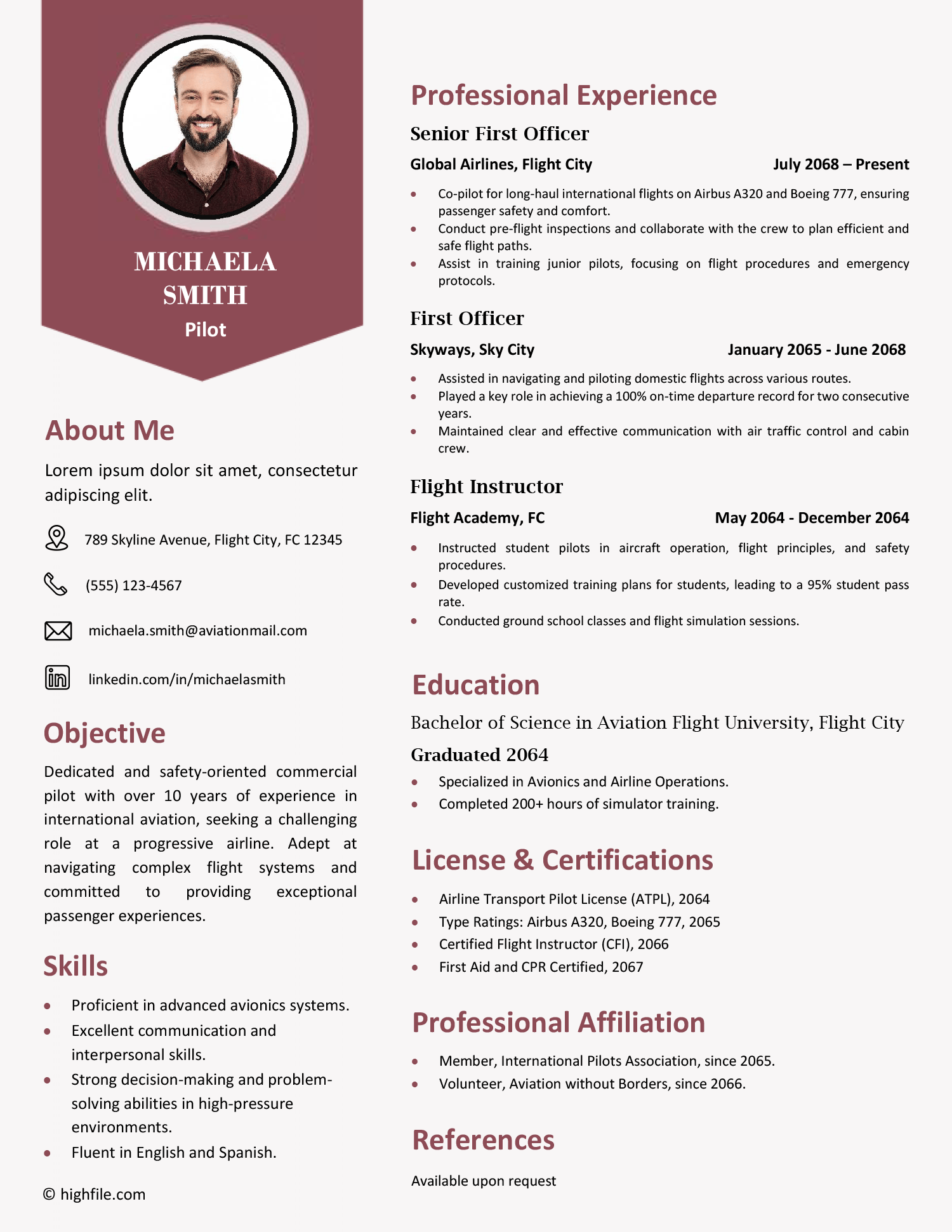 Residency CV Template Word Highfile