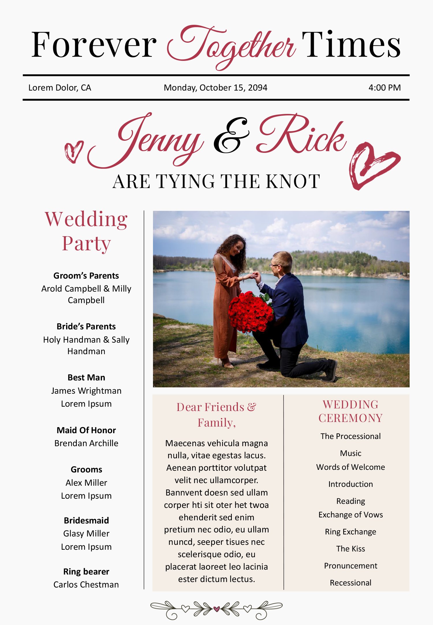 Free Wedding Newspaper Templates - Highfile free-wedding-newspaper-templates-highfile