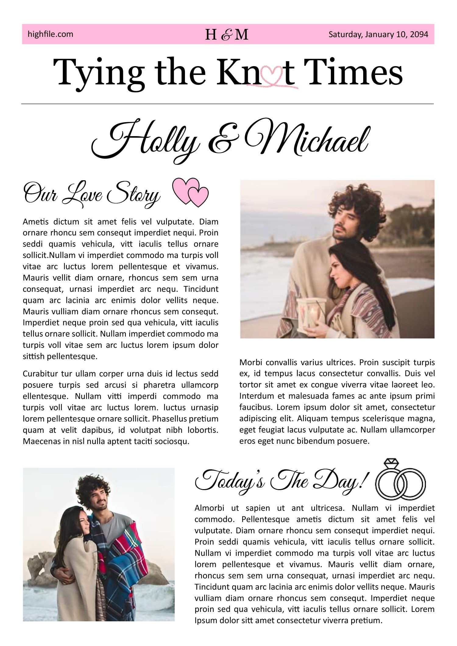 Elegant A4 Wedding Program Newspaper Template Word Google Docs elegant-a4-wedding-program-newspaper-template-word-google-docs
