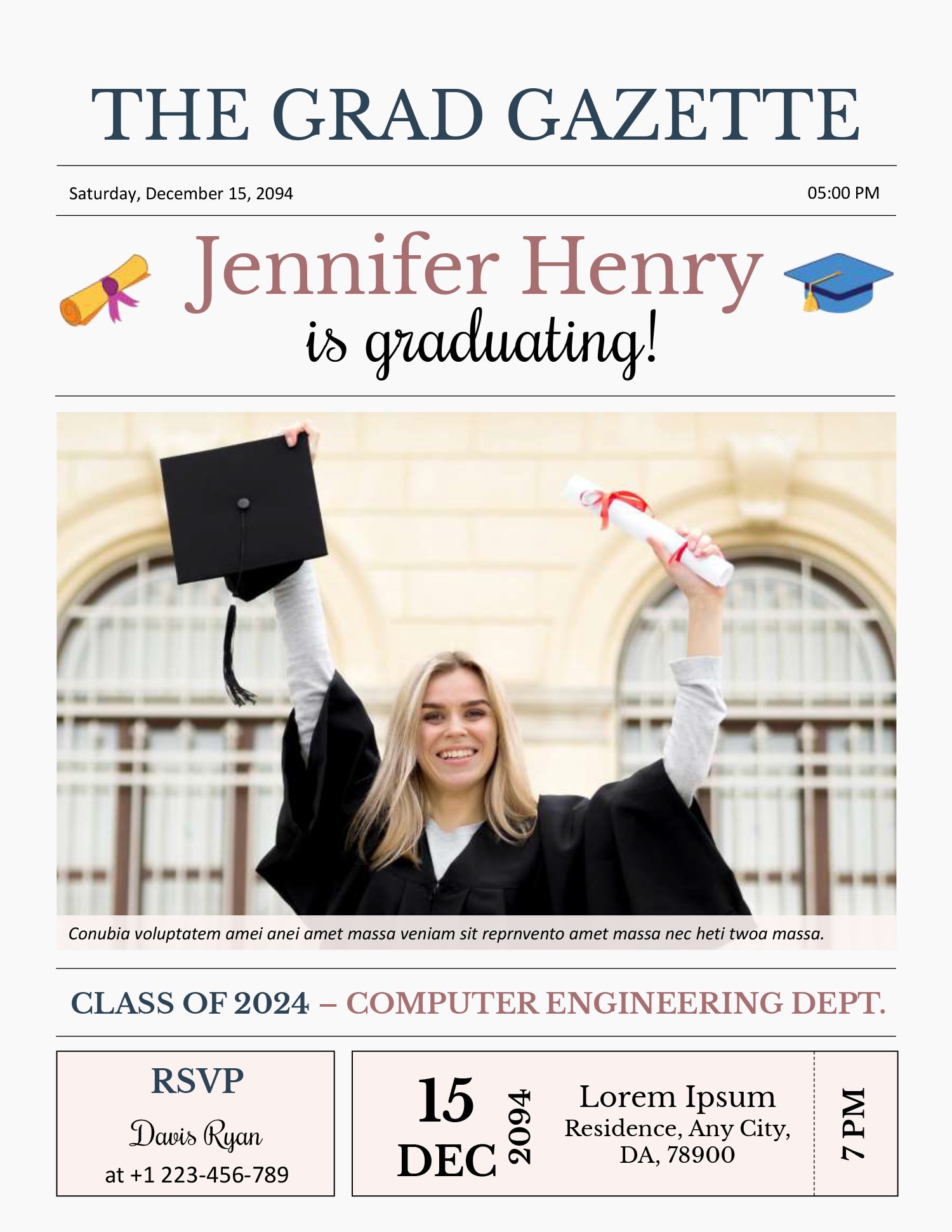 Graduation Newspaper Template Word Google Docs Highfile Graduation Newspaper Template Word Google Docs Highfile