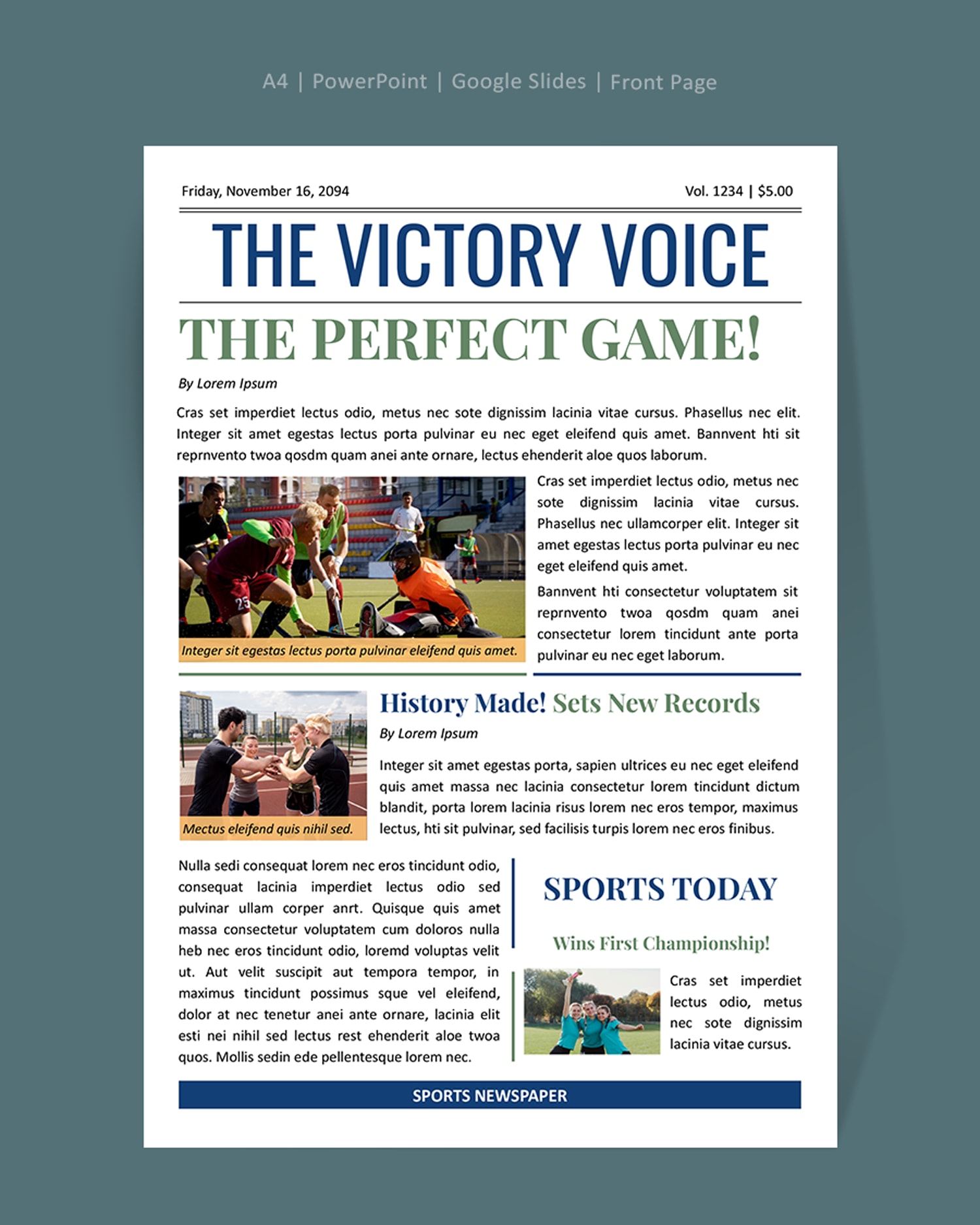 4 Columns Newspaper Front Page Template Word Google Docs Highfile