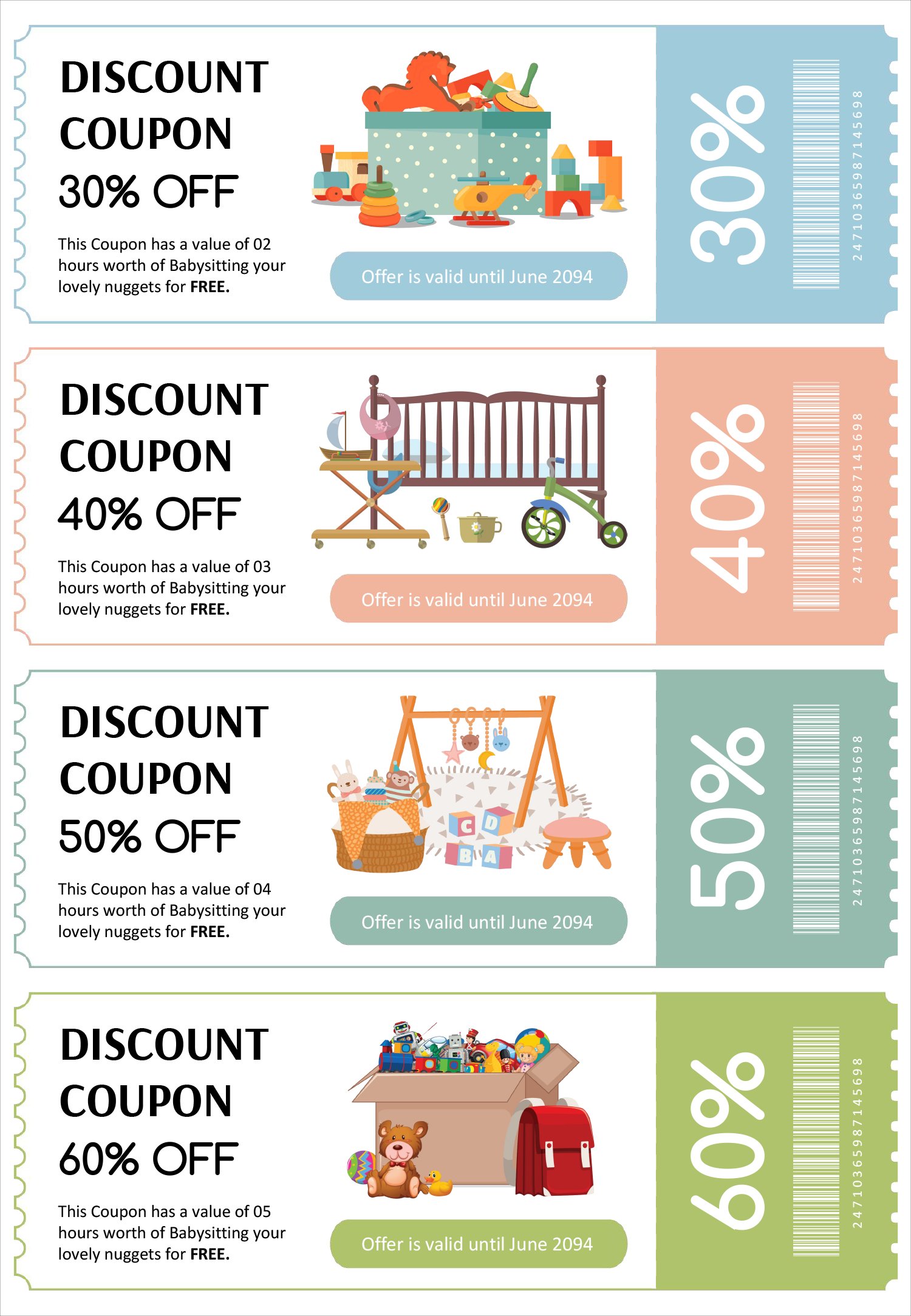 4 Per Page Babysitting Coupon Template PowerPoint Google Slides 4 Per Page Babysitting Coupon Template PowerPoint Google Slides