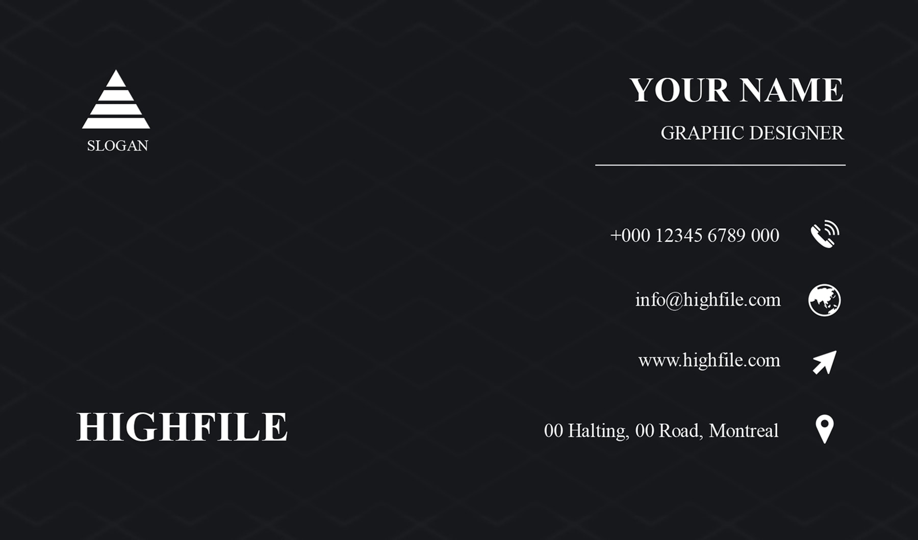 Black Minimal Business Card Template - Word | Google Docs - Highfile