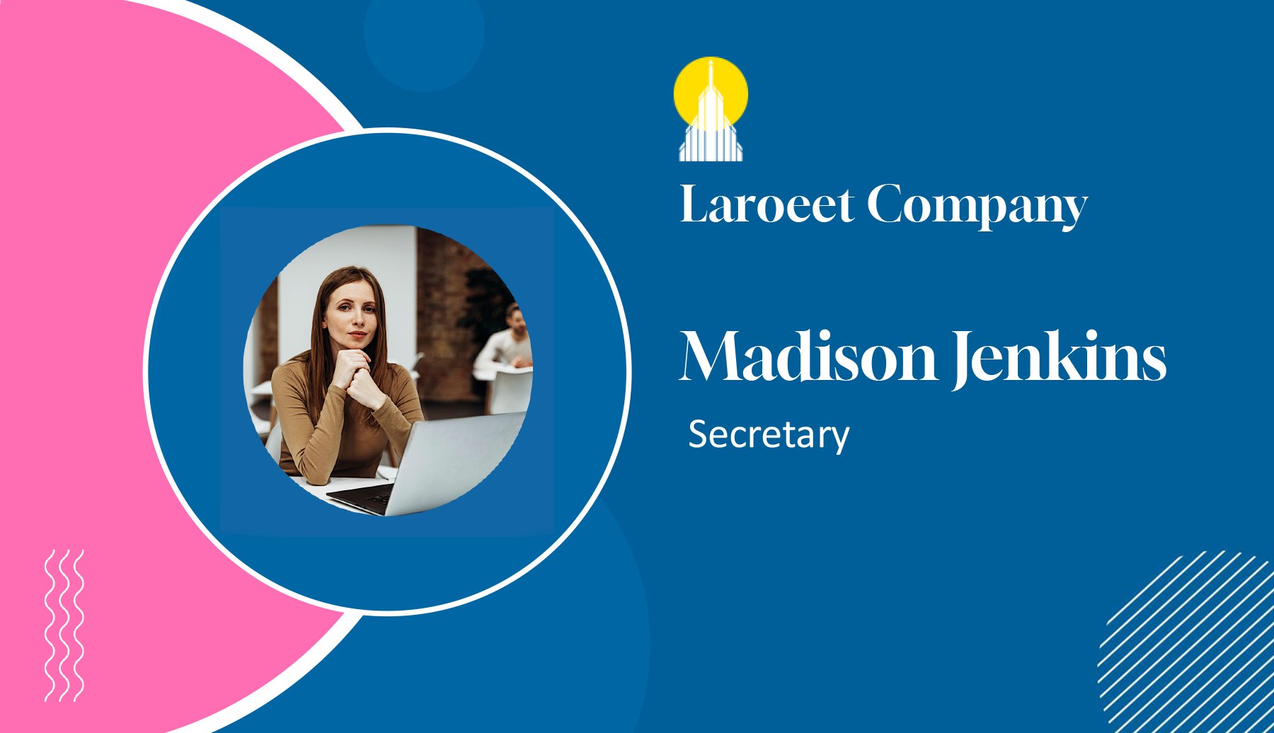 Blue and Pink Modern Business Card Template - Word | Google Docs - Highfile