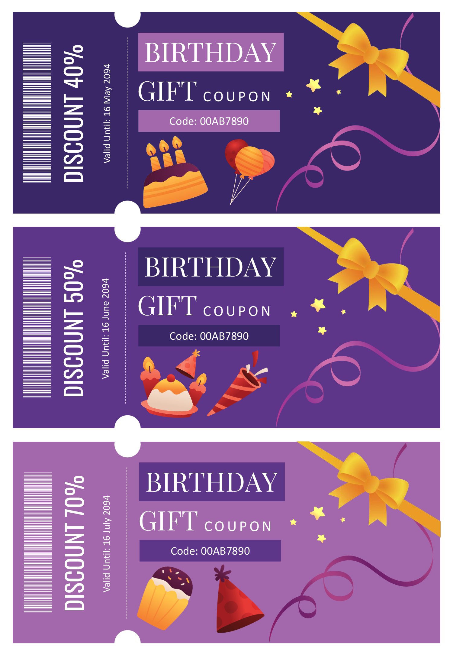8 Per Page Birthday Coupon Template - Word | Google Docs - Highfile