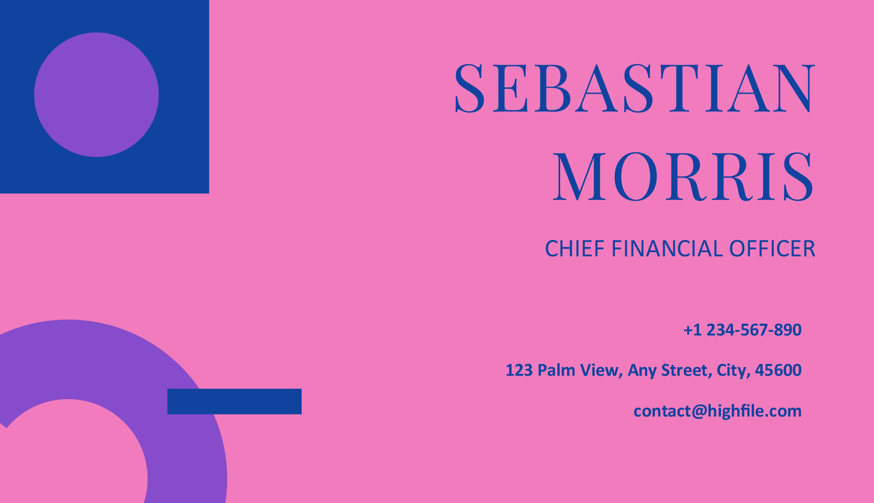 Purple, Pink and Blue Business Card Template - Word | Google Docs