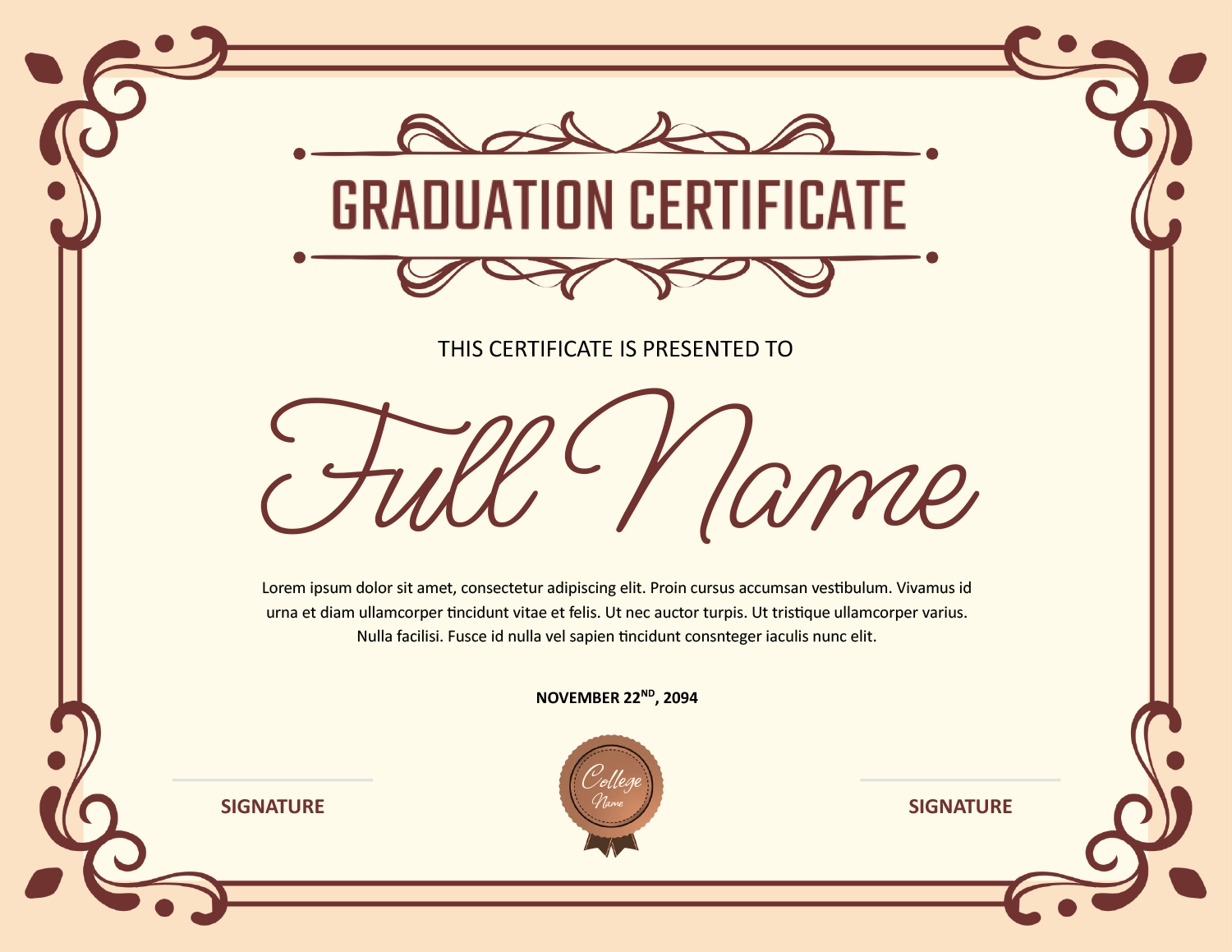 Free Editable Graduation Certificate Templates - Highfile