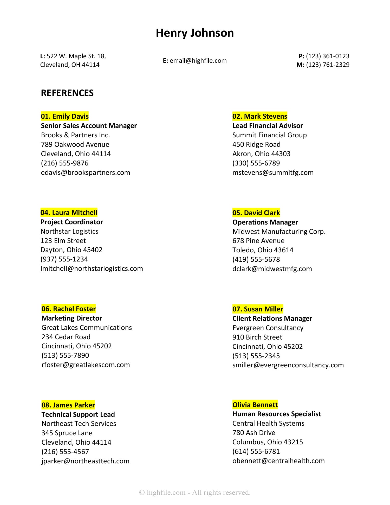 Free Reference List Templates - Edit & Print