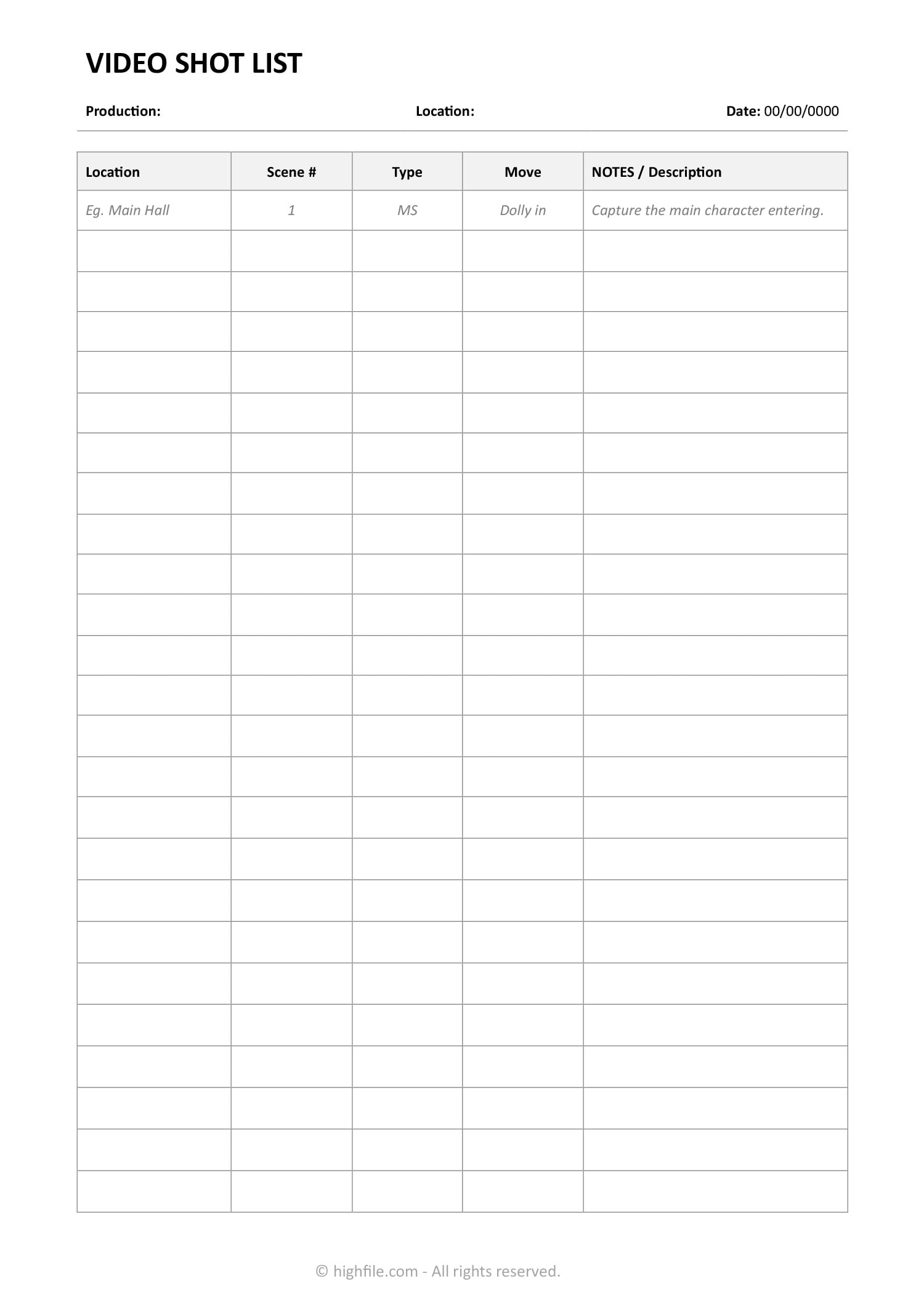 Video Shot List Word Google Docs Highfile video-shot-list-word-google-docs-highfile