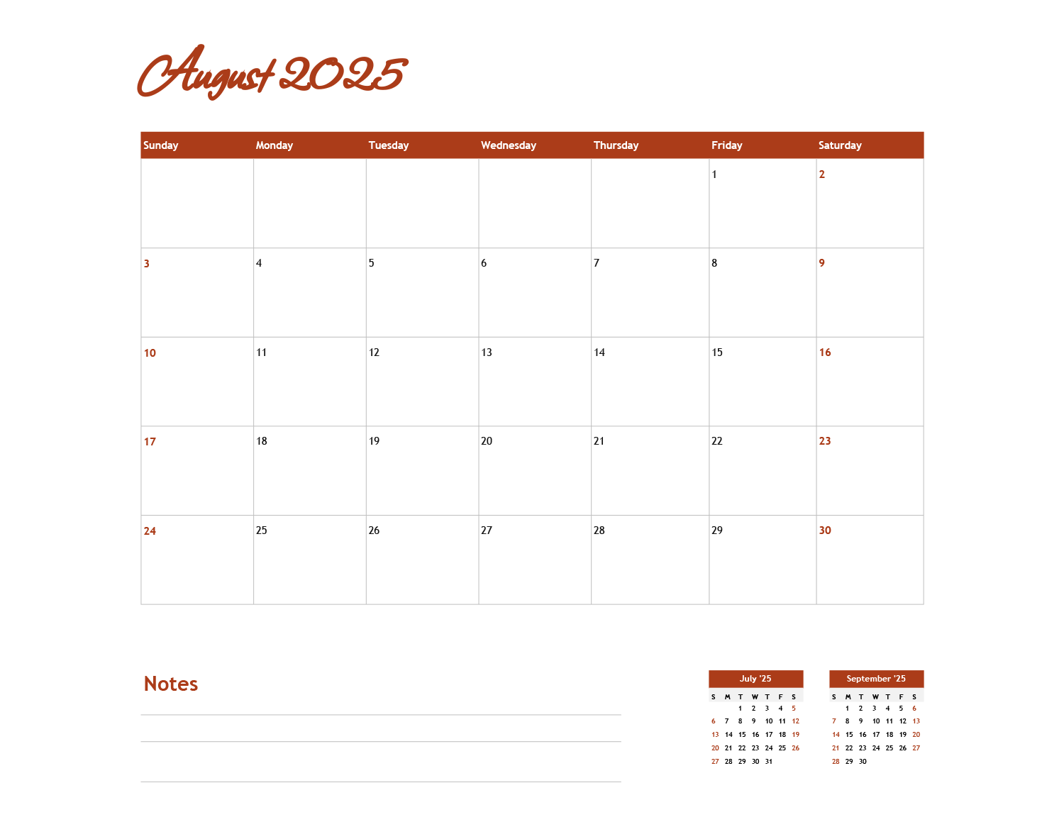 2025 Calendar Template - Excel | Google Sheets - Highfile control-alt-achieve-google-docs-calendar-templates-for-the-2025-2026-school-year