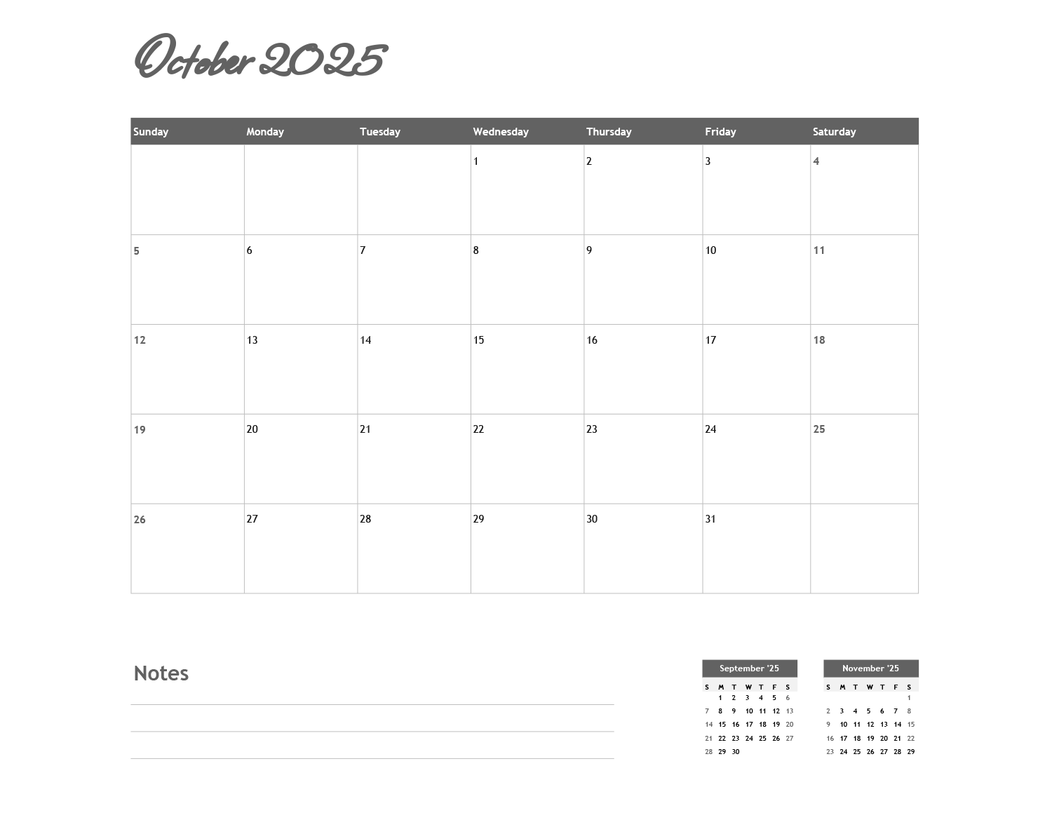 2025 Calendar Template - Excel | Google Sheets - Highfile 2025-calendar-template-excel-google-sheets-highfile
