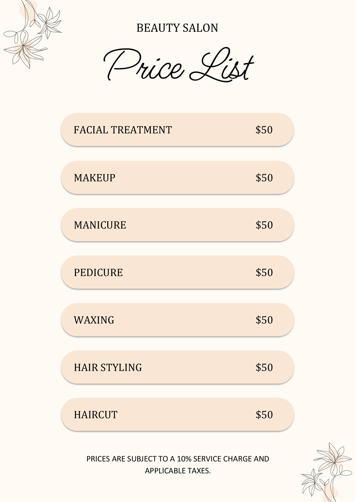 Free Customizable Price List Templates - Highfile free-customizable-price-list-templates-highfile
