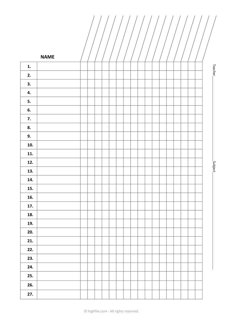 Student Roster Template - Word | PDF - Highfile
