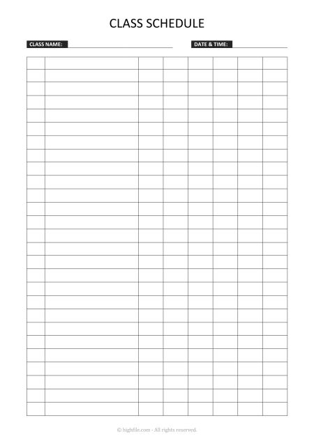 Free Editable Class List Templates – Highfile