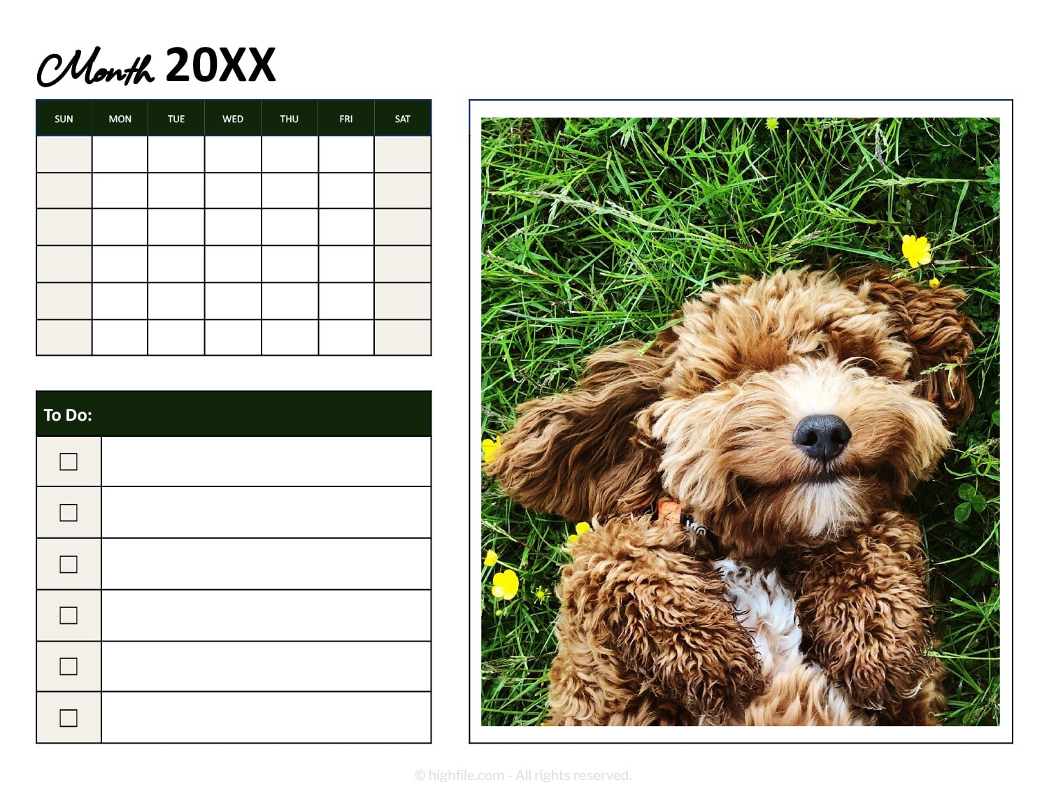 Printable Calendar Template Blank Printable Calendar Template Blank