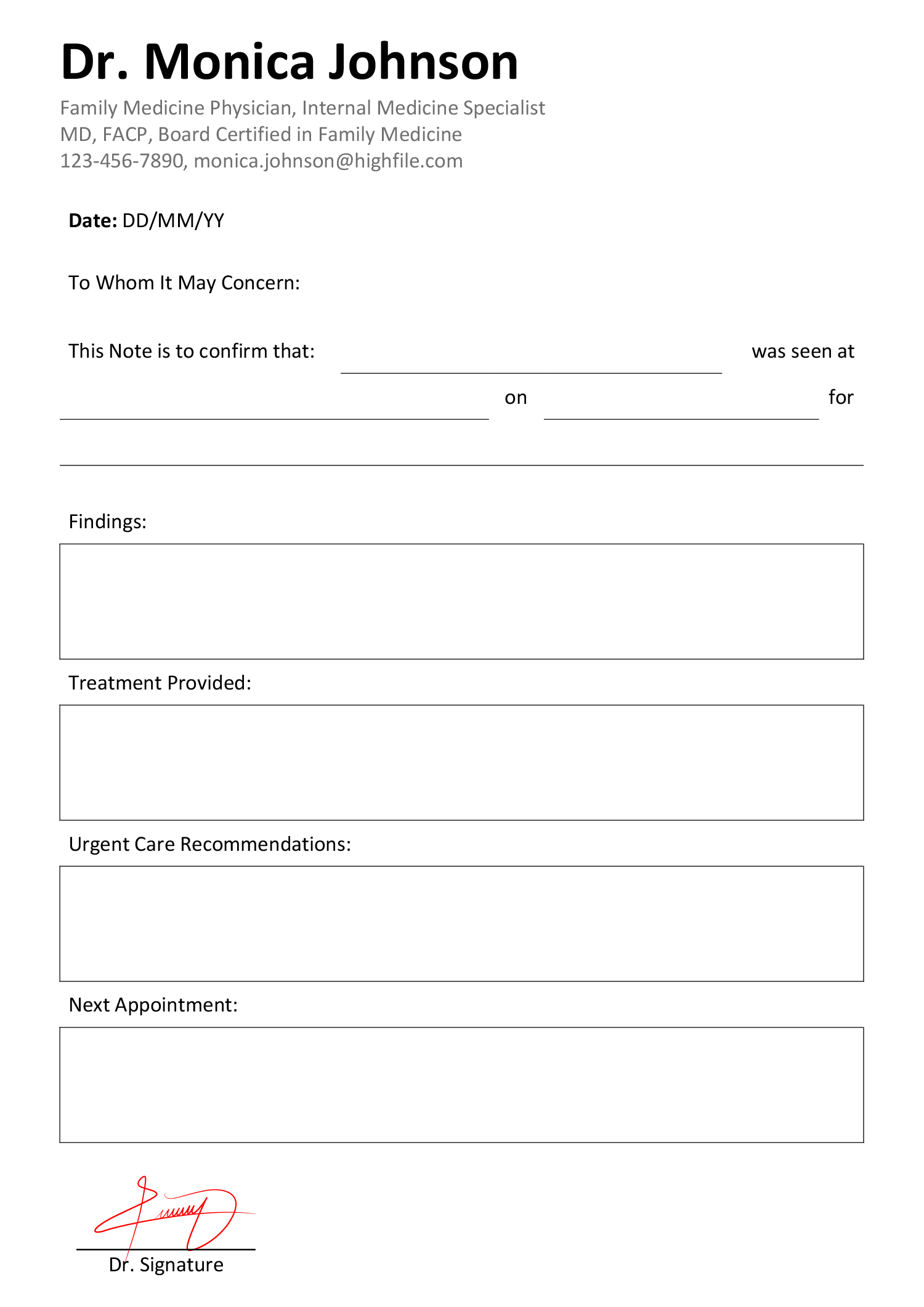 Blank Urgent Care Doctor #39 s Note Template Word PDF Highfile Blank Urgent Care Doctor #39 s Note Template Word PDF Highfile