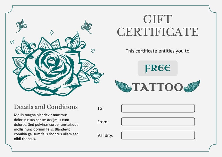 Vintage Style Tattoo Shop Gift Certificate Template Word Google Vintage Style Tattoo Shop Gift Certificate Template Word Google