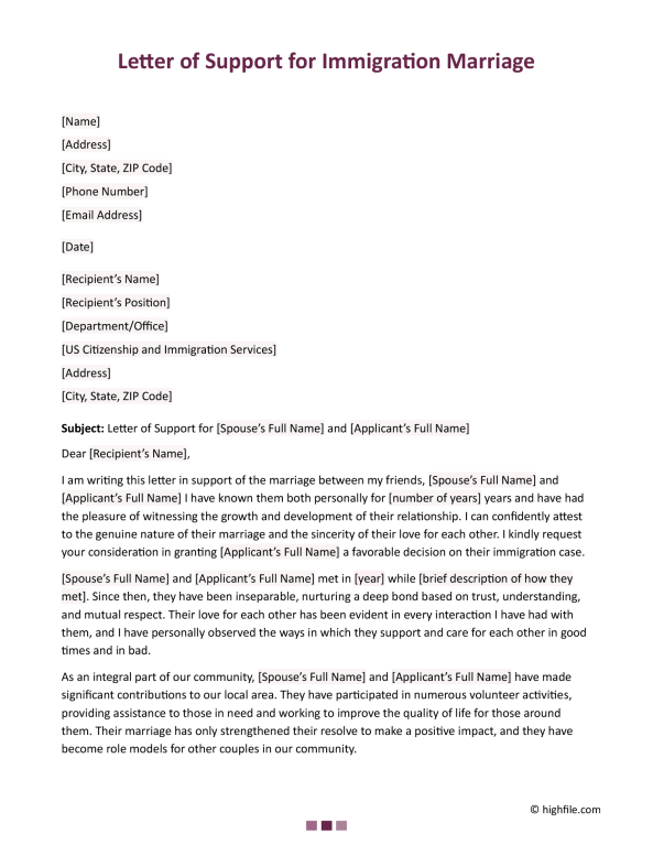 Letter of Support for Immigration Templates and Examples Highfile Letter of Support for Immigration Templates and Examples Highfile