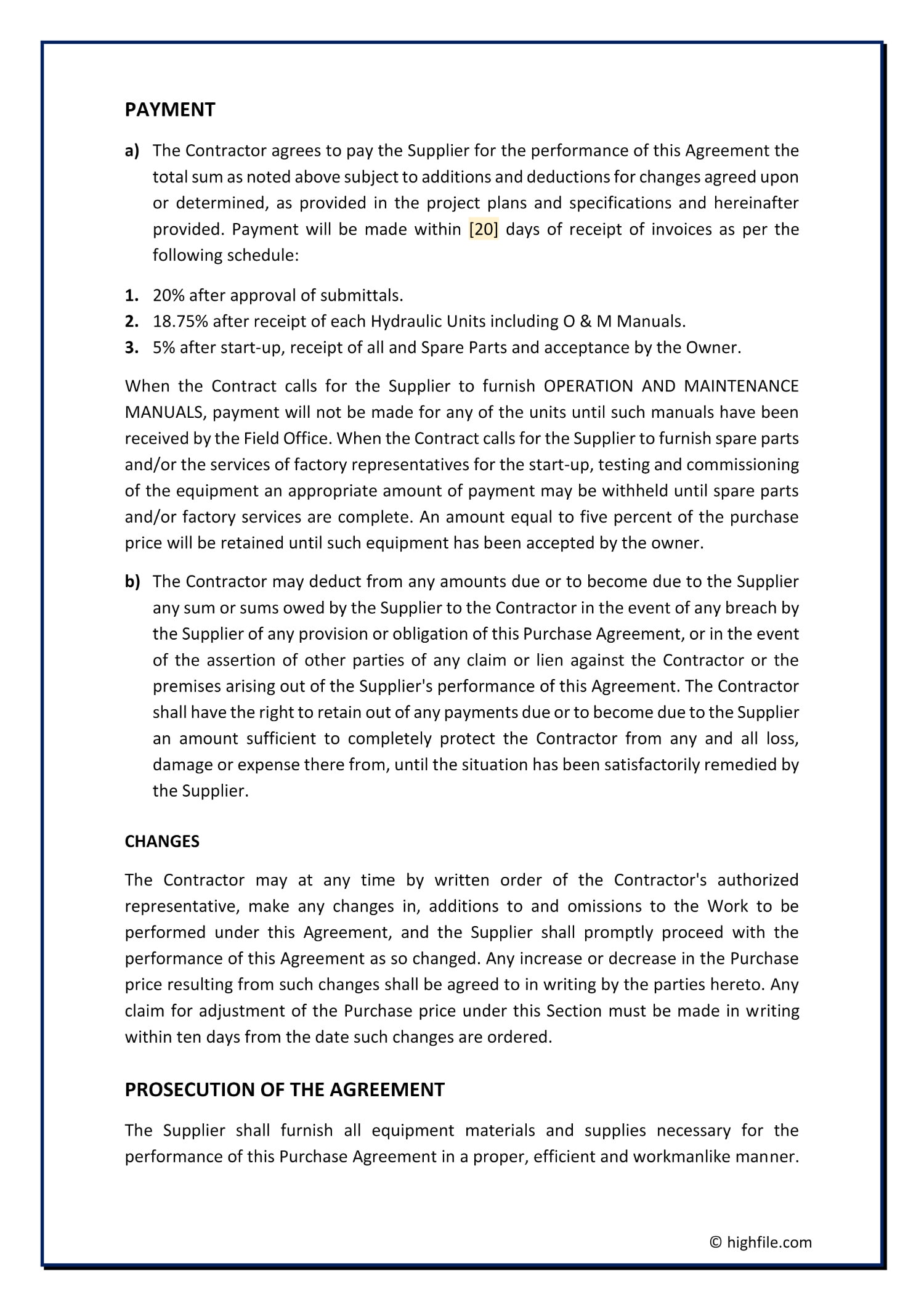 Purchase Order Agreement Template Word PDF Google Docs Highfile Purchase Order Agreement Template Word PDF Google Docs Highfile