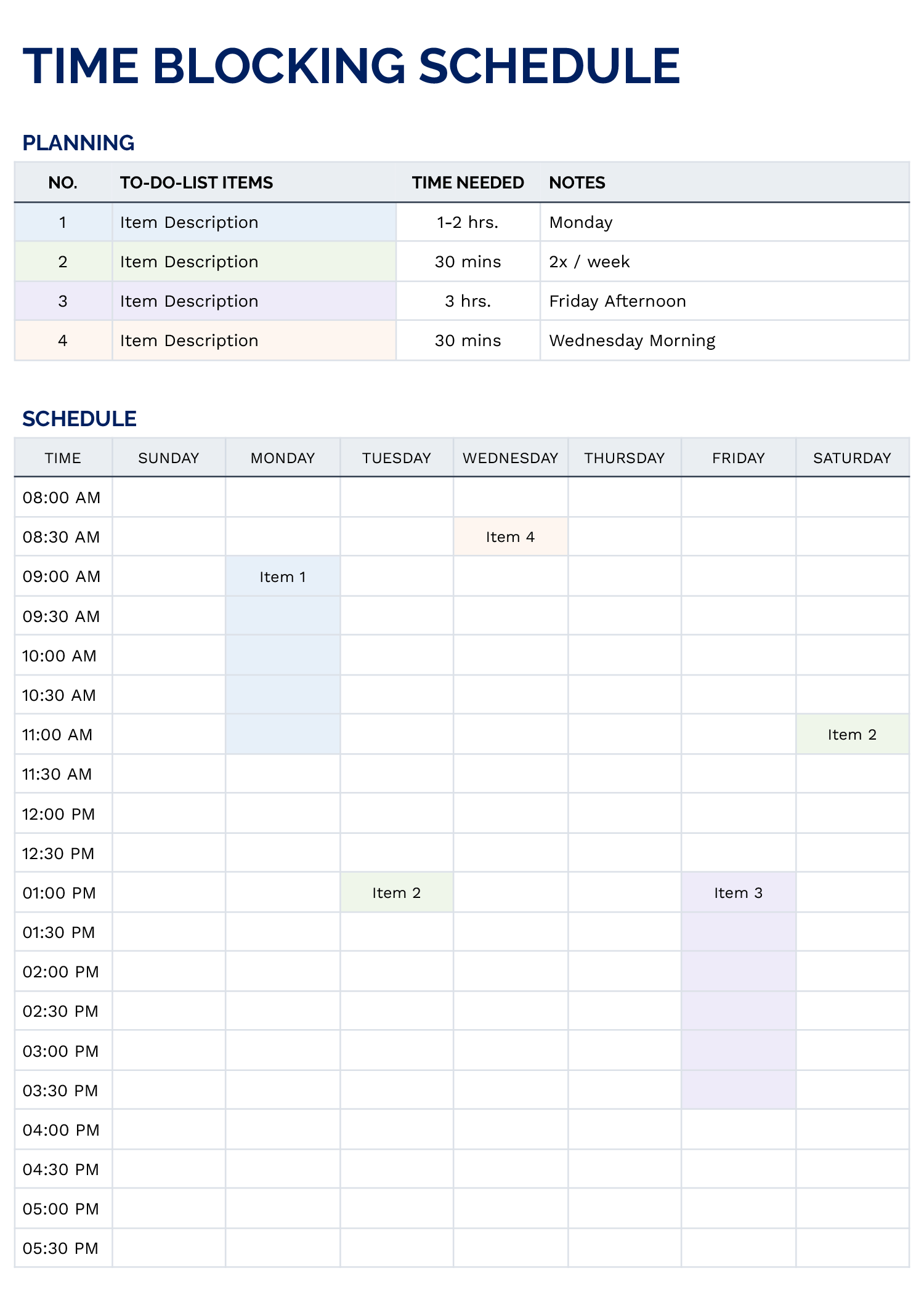 Time Blocking Schedule Template Word Google Docs Highfile Time Blocking Schedule Template Word Google Docs Highfile