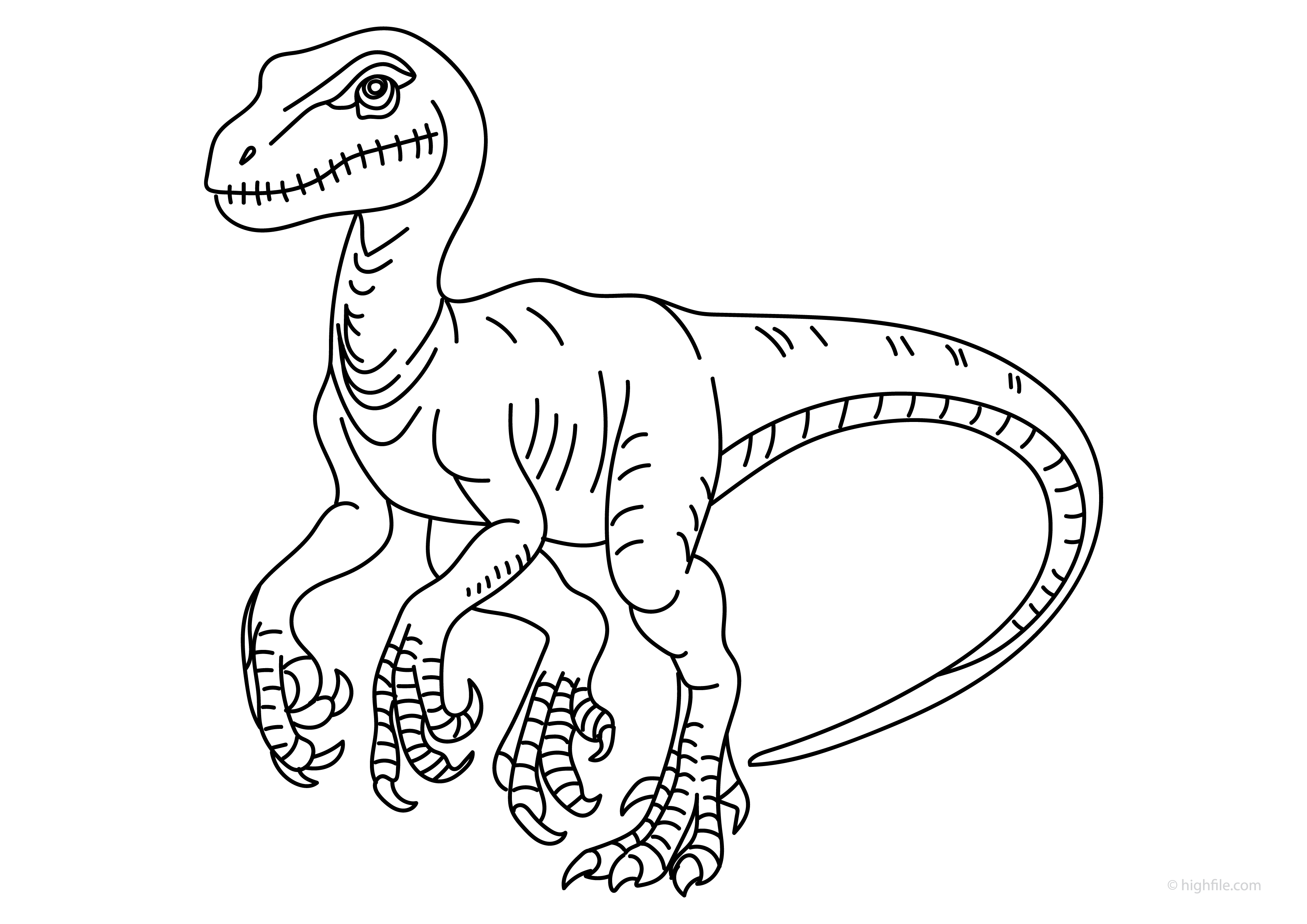 Velociraptor Coloring Page PDF Highfile velociraptor-coloring-page-pdf-highfile