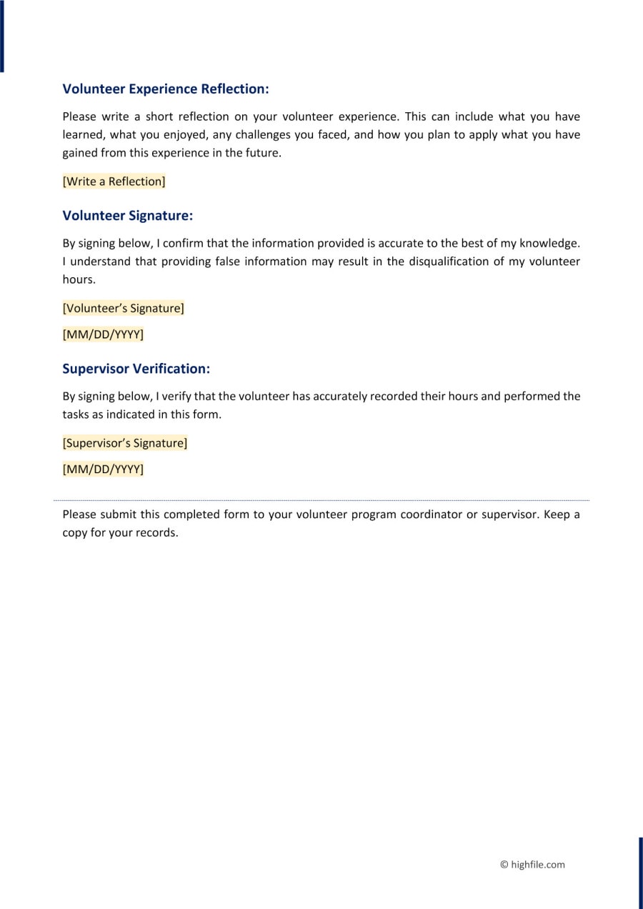 12 Free Volunteer Forms in Google Docs, Word, and PDF - Highfile