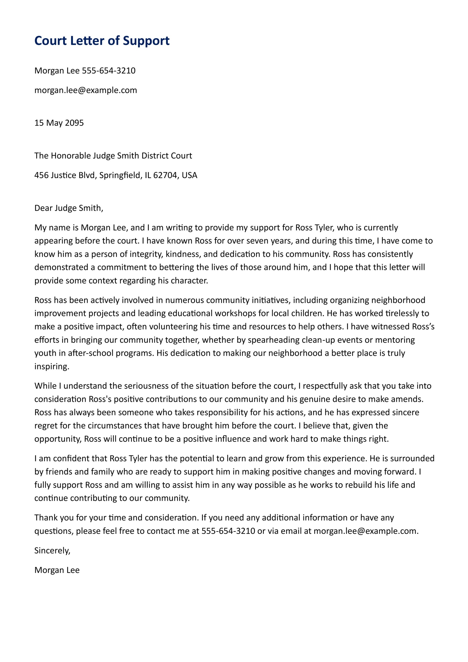 Court Letter of Support Google Docs Word Highfile Court Letter of Support Google Docs Word Highfile