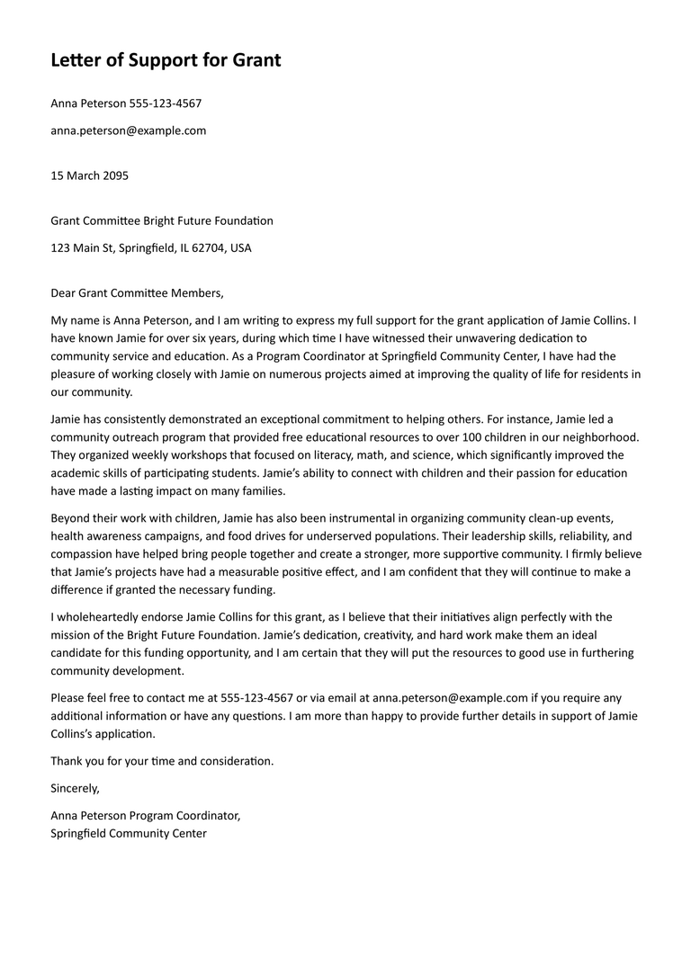 Free Letter of Support Templates & Examples - Highfile