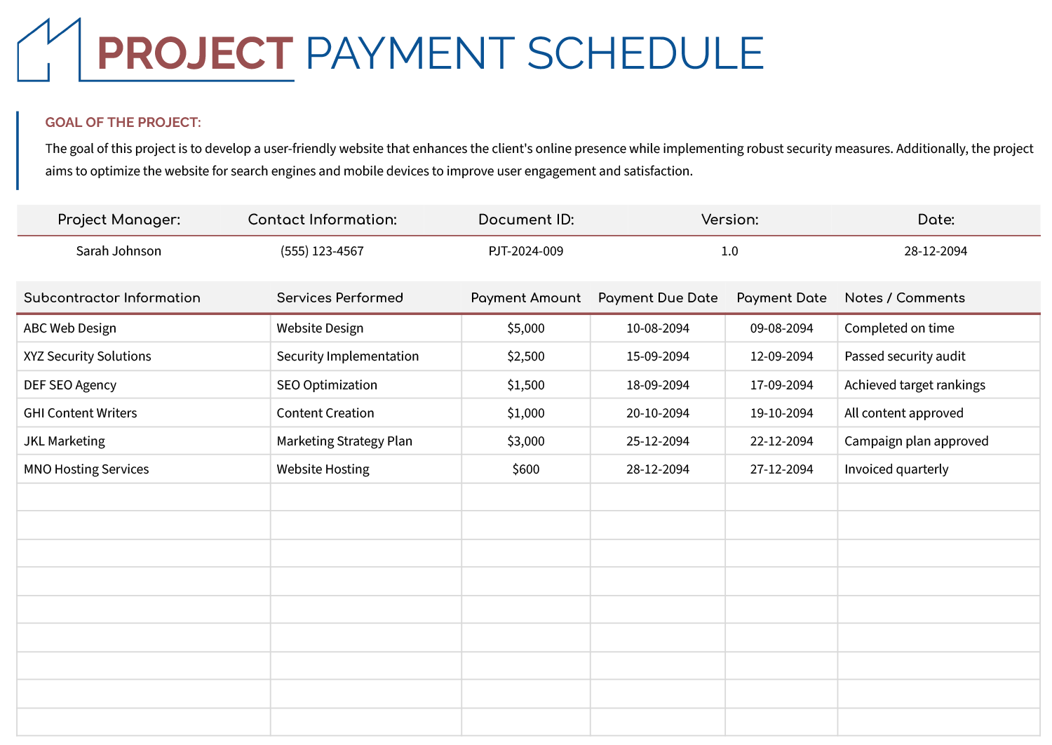 3 Month Project Schedule Template - Google Slides | PowerPoint - Highfile