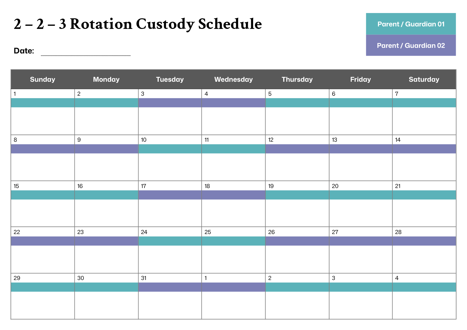 223 Rotation Custody Schedule Template Google Docs Word Highfile 223 Rotation Custody Schedule Template Google Docs Word Highfile