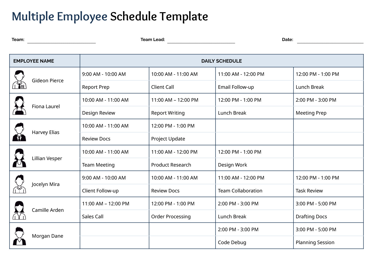 Employee Break Schedule Template - Google Slides | PowerPoint - Highfile